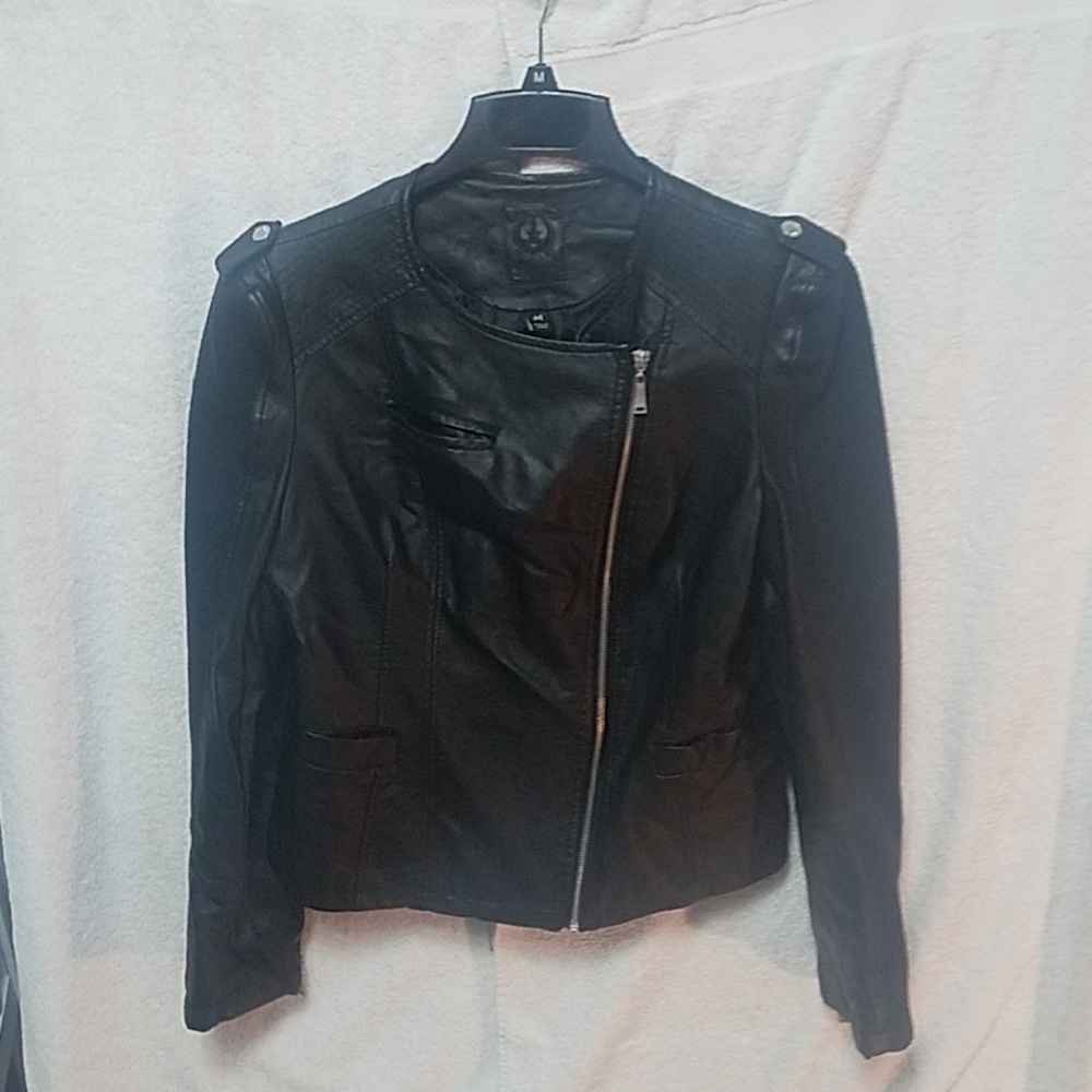 ODYN Black Faux Leather Jacket Coat  ODYNJack01 - Picture 3 of 8